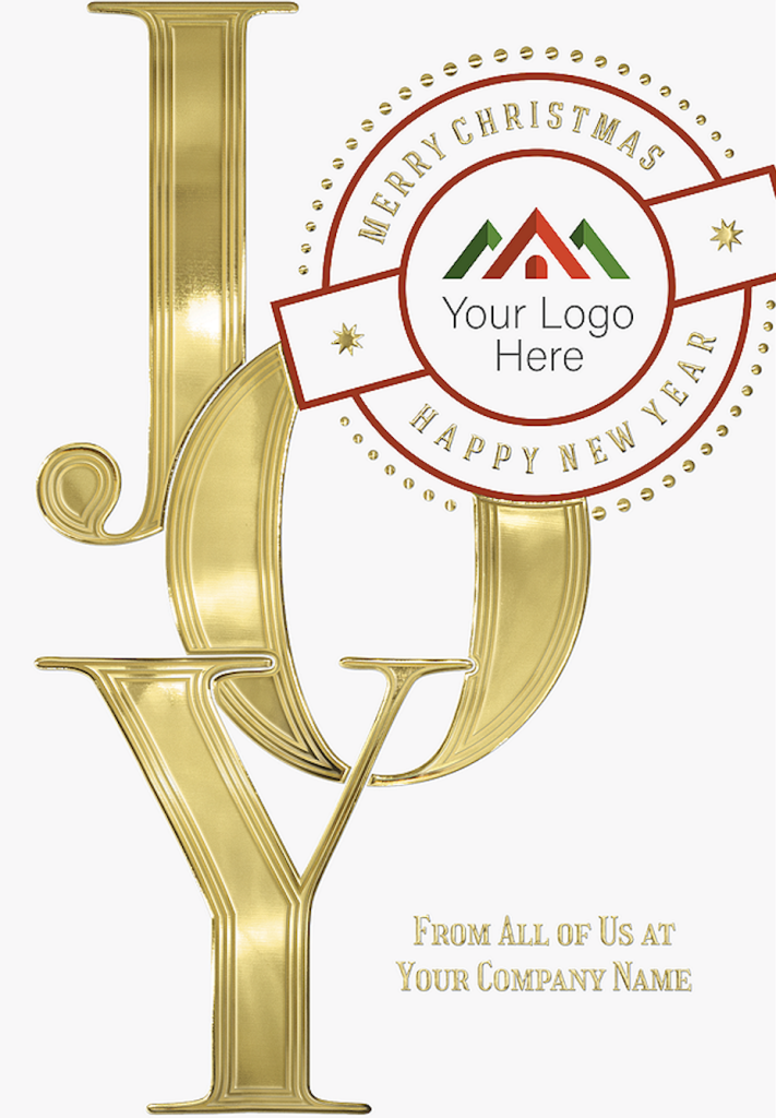 Personalized business Christmas card offering logo customization.