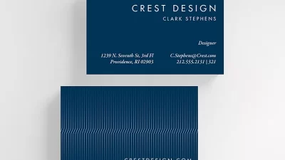 Custom business card with modern blue professional design