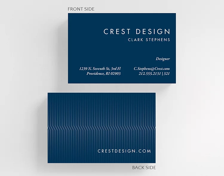 Custom business card with modern blue professional design